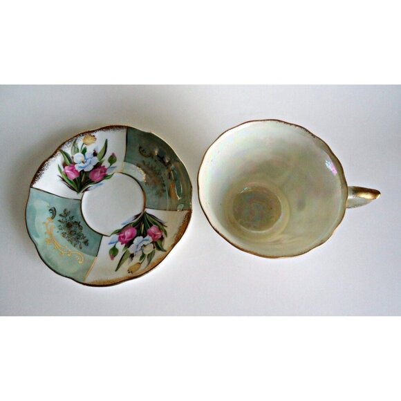 Vintage Tea Cup and Saucer Lusterware Teacup Japan Bone China Teacup Floral - Picture 3 of 4